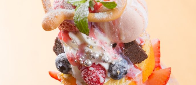 可愛いフルーツパフェ